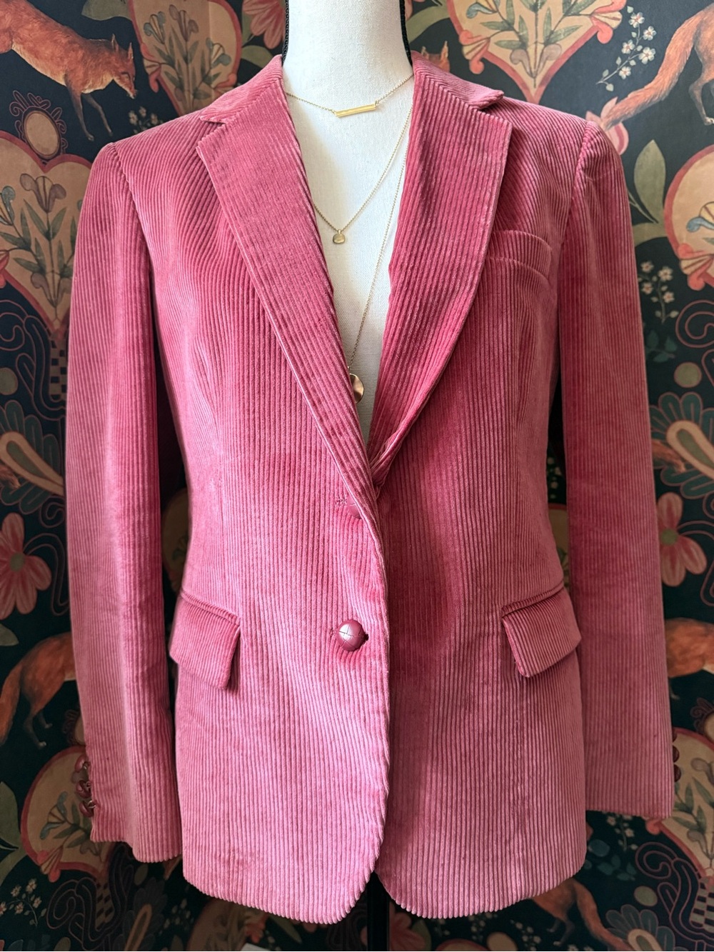 Vintage Women’s Corduroy Jacket Rose Pink Carlisle’s Rumford Maine Size 14 M 80s